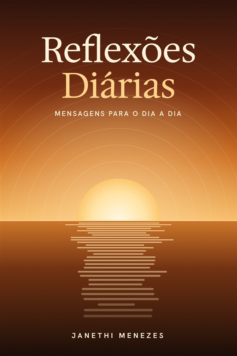 Capa do livro Reflexões Diárias, com o sol nascendo sobre a água